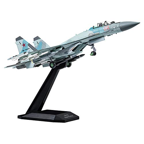 HANGHANG 1/100 Scale SU-35 Attack Plane Metal Fighter Military Model Fairchild Republic Diecast Plane Model for Gifts Blue