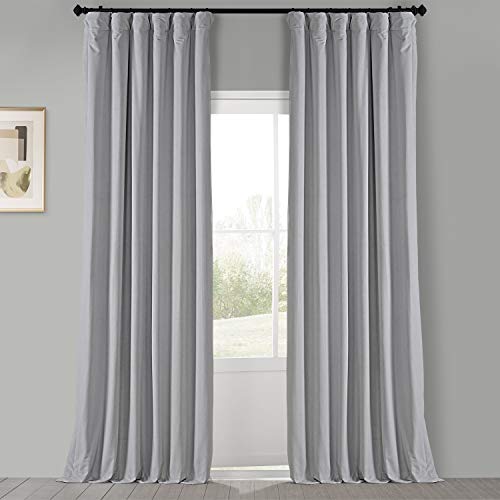 Free Shipping Offer HPD Half Price Drapes VPCH-P Signature Blackout Velvet Curtain (1 Panel), 50 in x 96 in, Reflection Grey