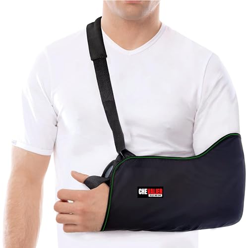 Image of CHEVALIER Arm Sling Pouch Belt, Arm Brace Immobilizer with Elbow Support for Left /Right Hand Fracture, Sprain, Dislocation, and Pain Relief (XL, Black) 14 Inches
