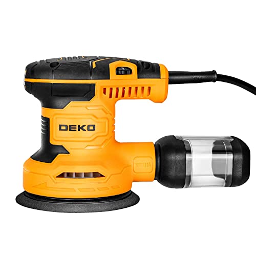 Dekopro Random Orbit Sander 2.5A With 16Pcs Sandpapers, 6 Variable Speed 14000Rpm Electric Sander, 5 Inches Hand Sander Tool, High Performance Dust Collection System, Fit For Woodworking/Sanding #TOP1