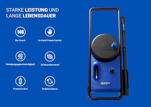 Nilfisk Hochdruckreiniger Core 140 Bar Druck mit In-Hand Power Control - Pressure Washer Für...
