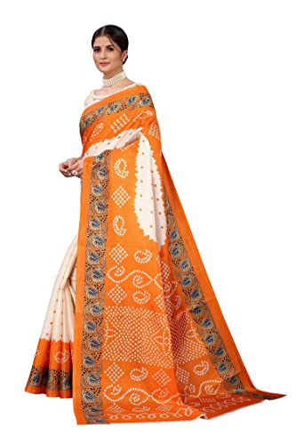 Image of Sidhidata Women's Printed Art Silk Saree With Blouse Piece (Free Size)