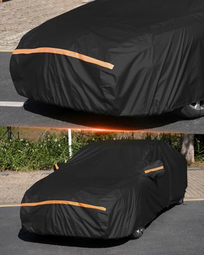 Image of INSAUTO Custom Fit Car Cover for Dodge Challenger 2008-2025, Waterproof All Weather Full Exterior Protection, Sun Rain Snow, with Driver Door Zipper