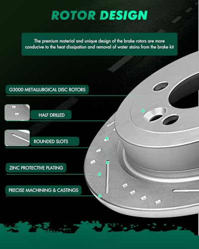 SCITOO Drilled & Slotted Brake Kit for 2002-2006 Mini Cooper - Image 3