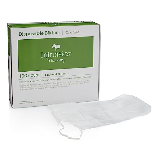 Intrinsics Disposable Spa Bikinis – White Briefs (100 Count), Universal Size Non-Woven Panties for Waxing, Spray Tanning, Massage, Sauna, and Esthetician Spa Treatments