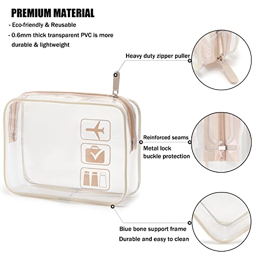 image for MODENGKONGJIAN TSA Approved Toiletry Bag, 3 Pcs Clear Toiletries Bags 