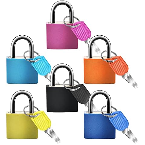 Suitcase Locks with Keys, Small Padlocks Luggage Locks Padlocks with Keys Colorful Metal Padlocks for Travel Backpack Schoolbag Gym Locker Cover