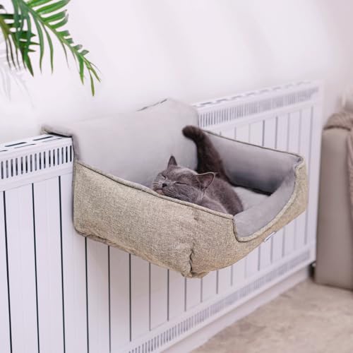 Hamac confortable pour chat de grande taille avec support radiateur réglable et déhoussable