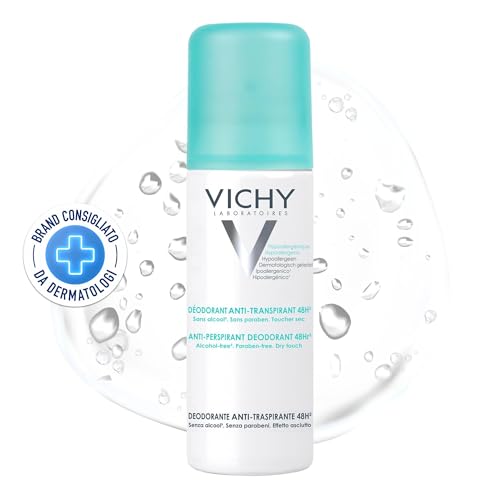 Vichy Dermo-Tolerance Antiperspirant Deodorant Spray, For All Skin Types, Double Effectiveness, Anti-Humidity and Anti-Odor, Dry and Fresh Skin for 48H, With Vichy Thermal Water, 125 ml