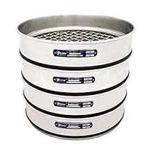 Gilson V300SH 19M Stainless Steel ISO Round Test Sieve, 19 mm Opening Size, 300 mm Frame Diameter, Half Height