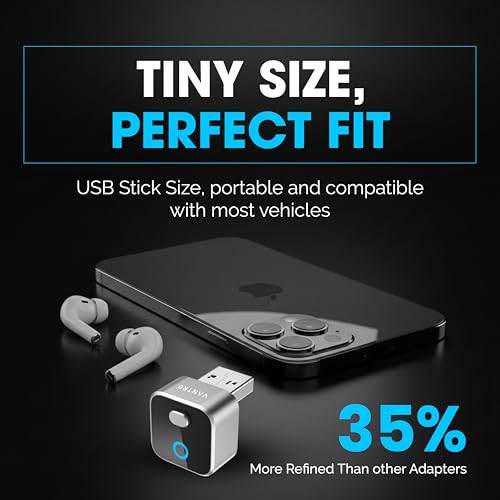 Image of VANTRO Wireless CarPlay & Android Auto Adapter 2-in-1 - One-Click Disconnect, Convert Wired to Wireless, Fast Auto Reconnect, Plug & Play USB Dongle, Compatible with iPhone iOS & Android Cars