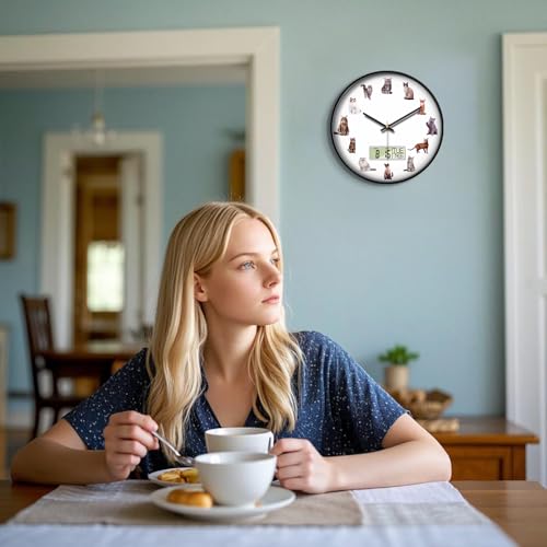 Horloge murale numérique 35 cm avec date et température pour salon