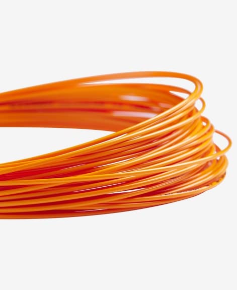 Wilson Revolve String 17 Gauge Orange Polyester Tennis Racquet String in 8-Pack (8 Sets Per Order) - Spin Enhancing Snap-Back Properties