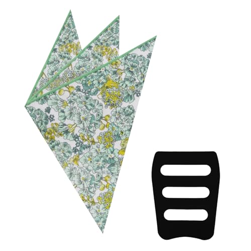 Image of Luckyvestir Pocket Squares for Men, 9 inch Cotton Linen Sage Handkerchiefs Men Women with Pocket Square Holder for Suits Business