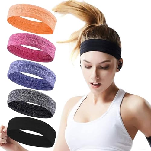 Image of Workout Headbands Non Slip Headband Sport Headbands Sweatbands Elastic Sport Hair Bands for Sports Travel Indoor Fitness Gym