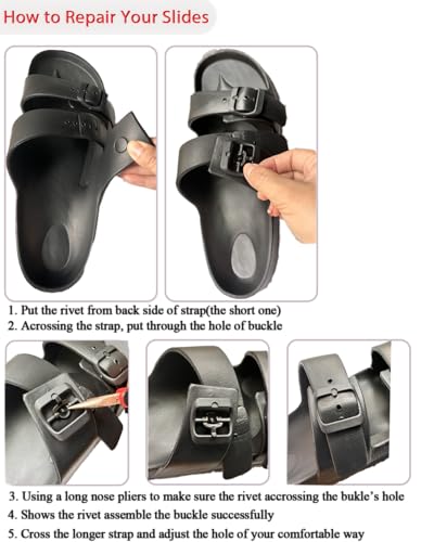 Image of Lopau Replacement Buckle for Arizona Essentials Slide-On Sandal, Double Strap Clasp Repair for EVA Open-Back Clog Men and Women