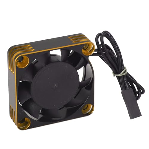 RC Motor Fan, RC Car Motor Cooling Fan 15000RPM RC ESC Heatsink Fan 40x40mm Motor Heatsink for Output AXIAL Traxxas HSP Redcat HPI (Gold)