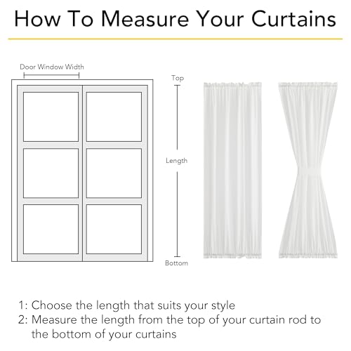 NICETOWN Privacy Sheer Door Curtains 40 Inches Long, 1 Panel, Ivory by NICETOWN - Used condition - Image 7