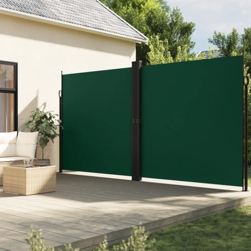 Home & Garden, toldo lateral retráctil para muebles, color verde oscuro, 220 x 1000 cm