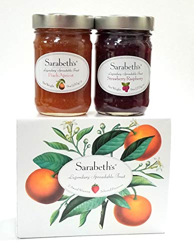 Sarabeth's Two Jar Gift Box Set - Two 9 Oz. Jars - Peach Apricot & Strawberry Raspberry #TOP1