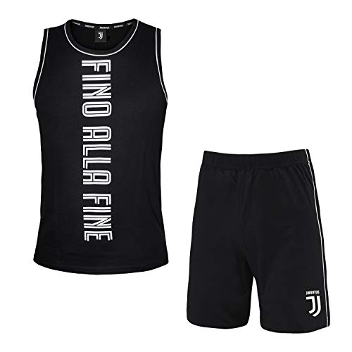 Juventus pijama de verano de los hombres negro JU14077