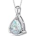 Created Opal Pendant Necklace Sterling Silver Pear Shape 1.50 Carats