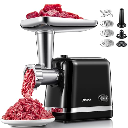 Electric Meat Grinder with Sausage & Kubbe Kit, 3 Plates