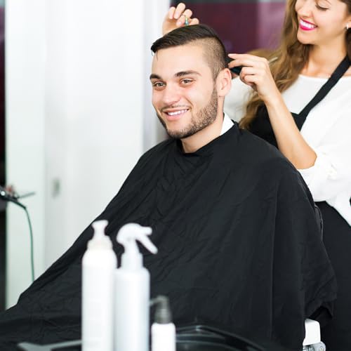 Capa para Corte de Cabello Outanaya con Mangas Largas Negra miniatura 7