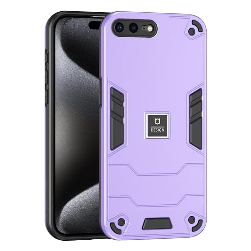 Paquetes de fundas para teléfono Compatible con iPhone 7 Plus/8 Plus Funda de grado militar a prueba de caídas Funda protectora de cuerpo completo de goma TPU y PC dura cubierta de teléfono con textur