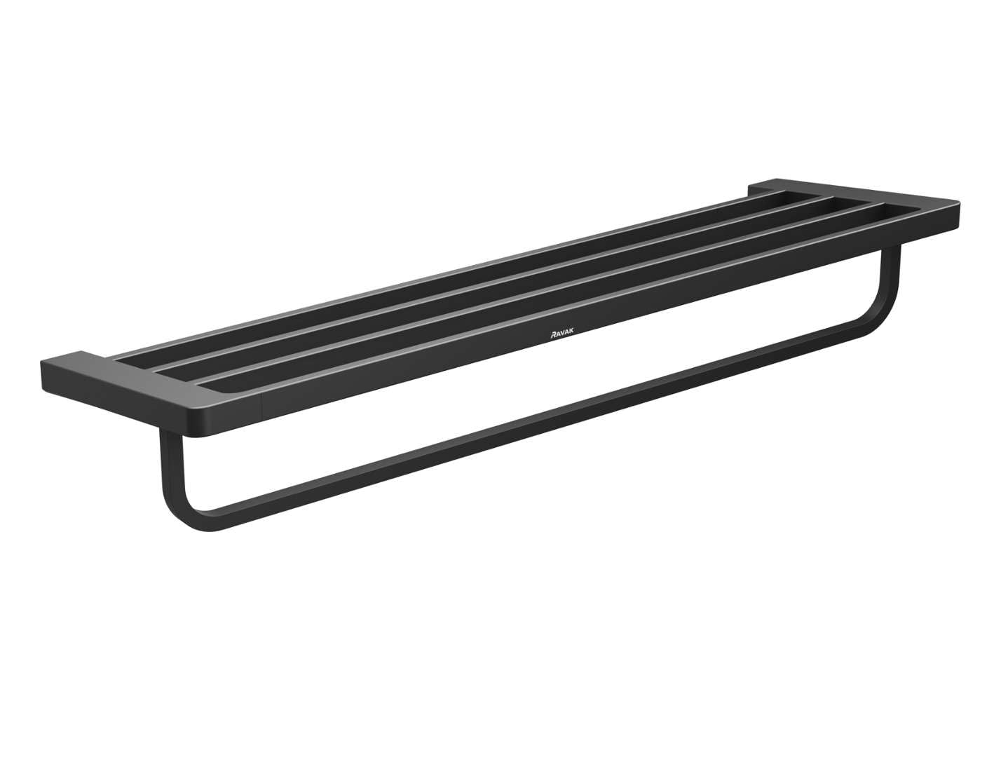 Étagère Murale avec Barres de Serviettes TD 330.20 RAVAK Accessoire Salle de Bain Noir