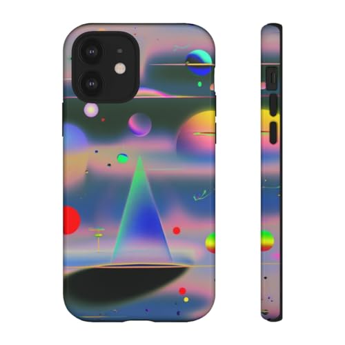 Coque rigide brillante iPhone 12 aux finitions artistiques géométriques