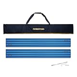 POWERTEC 72152 110' Track Saw Guide Rail Joining Set with Protective Bag for DeWalt Track Saws | Includes 2x55' Guide Rails and (1) Guide Rail Connector for Woodworking Projects
