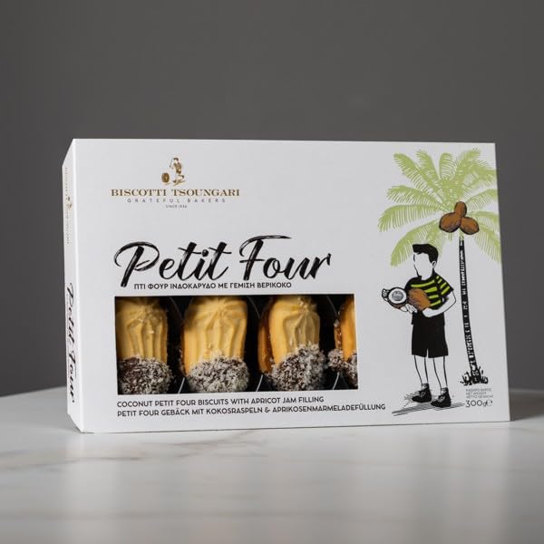 Biscotti Tsoungari Cookies Petit four Relleno Mermelada Albaricoque Coco 300g miniatura 3