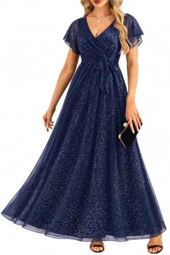 Pinup Fashion Navy Blue Mother of Bride Formal Evening Wedding Guest Dress