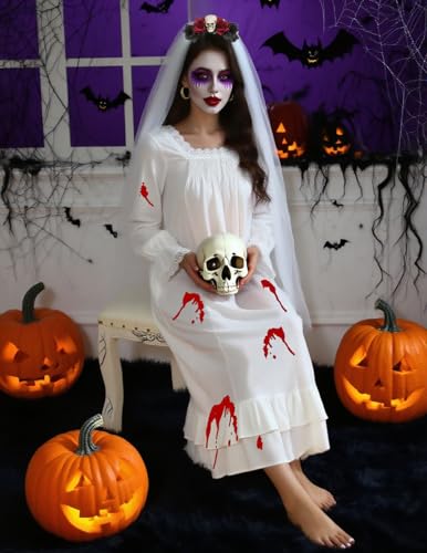 Rubehoow Women's Victorian Nightgown Vintage Long Sleeve Pajama Dress Soft Cotton Lounge Dress Nightwear3