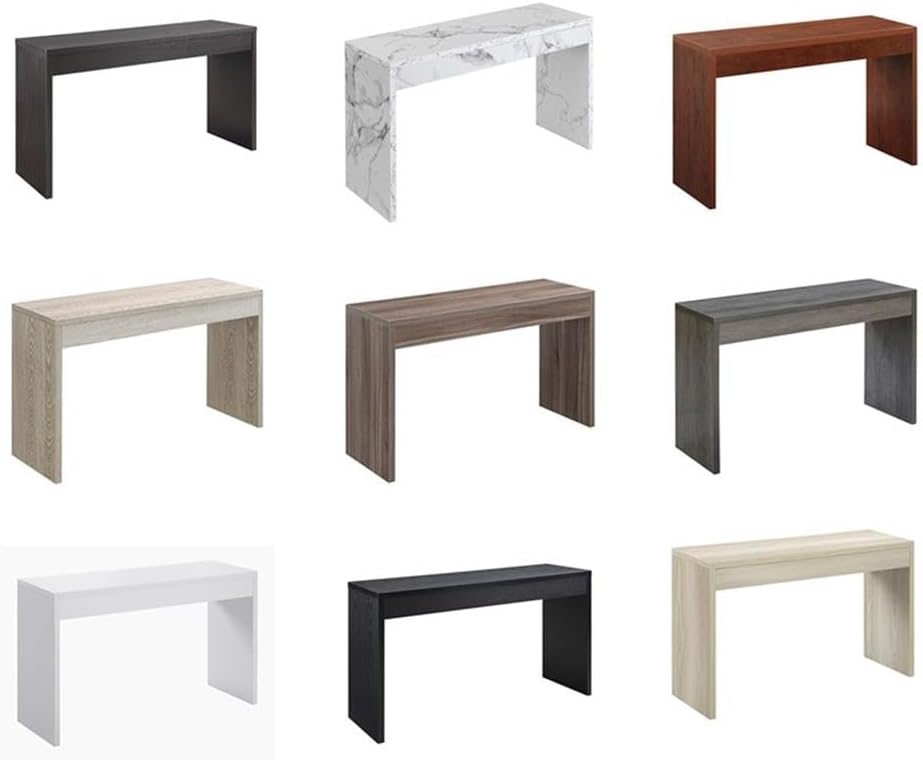 Pemberly Row Modern Wall Console Table, White Wood Finish, 28" H x 48" W x 15.5" D, Honeycomb Particle Board and Melamine Veneer, Multi-Use Desk, Vanity or Console for Hallways or Living Rooms