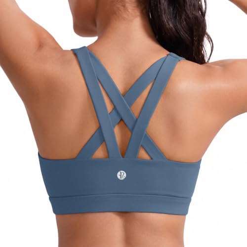 RUNNING GIRL Sport-BH mit mittlerer Unterstützung, abnehmbaren Körbchen und überkreuzten Rückenriemen – ideal für Yoga und Fitness