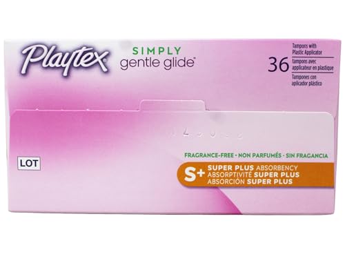 Image of Playtex Gentle Glide Tampons with Triple Layer Protection, Super Plus, Unscented - 36 Count (Pack of 2)