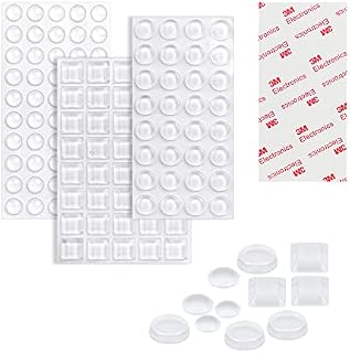 Vicloon 172pcs Self Adhesive Rubber Feet Transparent Bumper Pads,4 Size Transparent Silicone Pad, Clear Rubber Feet Clear Self Adhesive Rubber Bumpers Pads, Soft Door Bumpers Furniture Pad