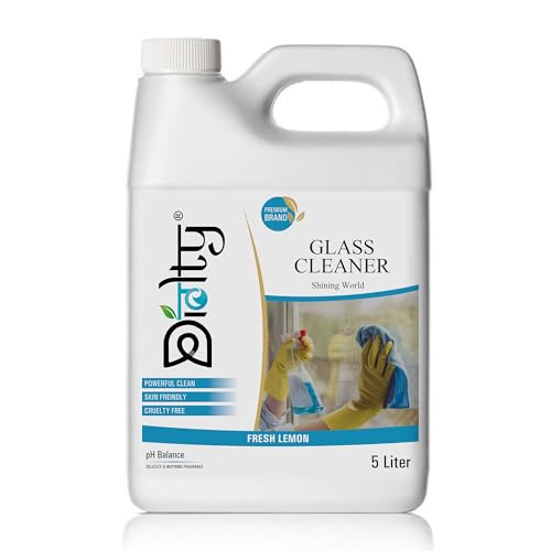Image of Glass Cleaner liquid, Windows & Mirrors cleaner, Glass Cleaner with ultra-shine Formula, Remove finger marks - 5 Litre (Lemon)
