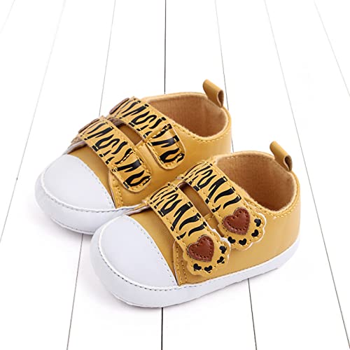 Spring and Summer Children Baby Infant Shoes Boys and Girls Flat Bottoms Lightweight and Comfortable Hook Loop Cartoon Tiger Print Girls First Walking Shoes2