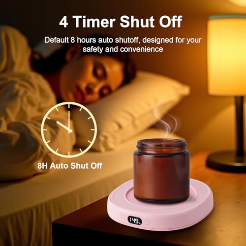 Image of Bsigo Smart Coffee Mug Warmer & Cute Cat Mug Set, Coffee Beverage Cup Warmer for Desk Home Office, Candle Warmer Plate for Cocoa Milk Tea Water with 3 Temperature Up to 149℉ / 65℃, 8 Hour Auto Shut Off
