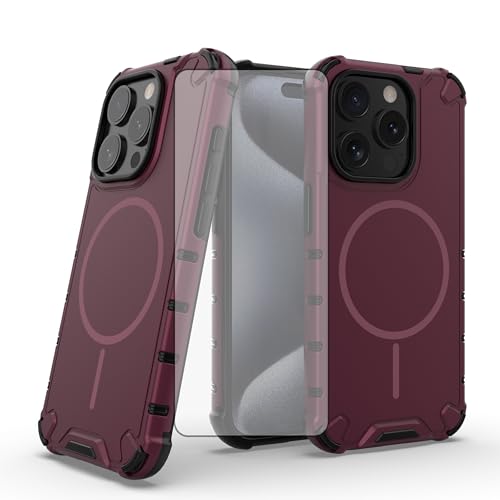 Coque iPhone 15 Pro anti-choc et rayures magnétique avec film écran en verre trempé