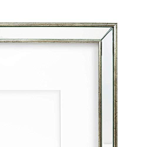 Isaac Jacobs 11X14 (Matted 8X10) Silver Beveled Mirror Picture Frame - Classic Mirrored Frame W/Deep Slanted Angle Made For Wall Décor Display, Photo Gallery & Wall Art (11X14 (Matted 8X10), Silver) #TOP2