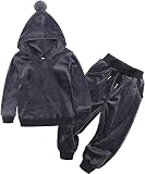 HSTiSan Toddler Baby Girl Clothing Outfits 2 Piece Long Sleeve Solid Hoodies Pullover Sweatshirts To