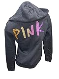 Victoria's Secret Pink Pink Everyday Lounge Perfect Glitter Hoodie Color Pure Black With Brushed...
