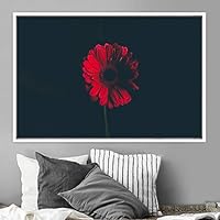 Framed Canvas Wall Art Flora Snapshot Closeup Dark Expressive Farmhouse/Country Floral Multicolor Photography Realism Single - 16x24 inches