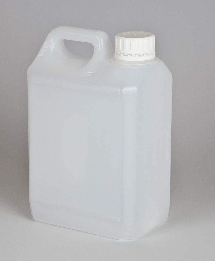 Mystic Moments 5 Litre Plastic Natural Jerry Can 38mm Neck Complete With White T/E Cap (Pack of 10)