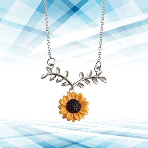 Colar de corrente de girassol FENICAL com pingente de liga e gargantilha para mulheres e meninas (pr