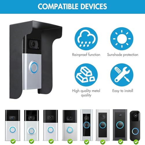 Housse de pluie durable pour sonnette vidéo et caméra extérieure